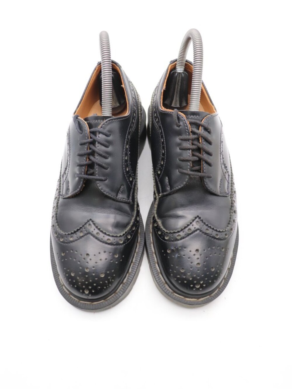 Solovair Gibson Women's US 5.5 UK 3.5 Brogue Lace Up Black Leather Made England